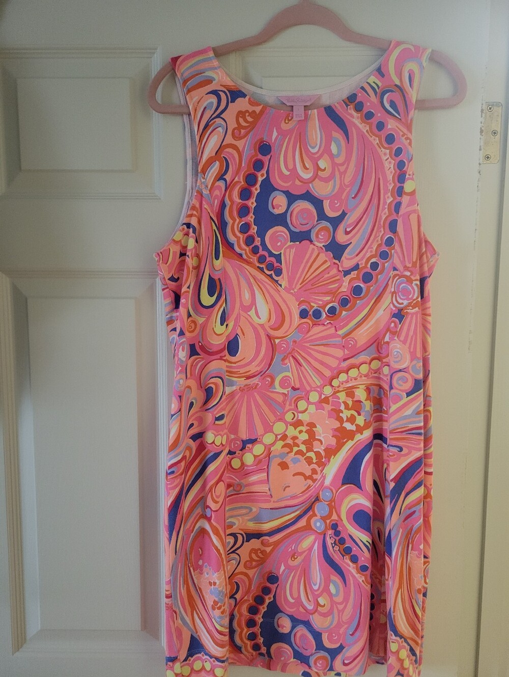 Lilly Pulitzer Pink, Blue & Coral Swirl Shift Dress
